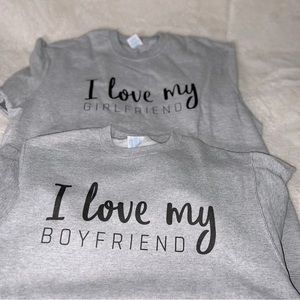 Couple matching sweatshirts